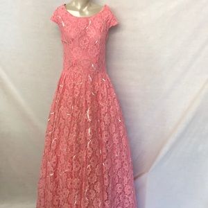 Vintage 1960’s Pretty In Pink Formal Dress